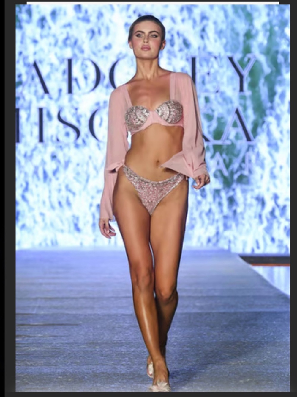 NEW with tags Badgley Mischka SWIM PAGEANT/COMPETITION bikini SZ S